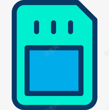 Sim卡接口63线性彩色图标图标