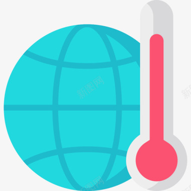 全球变暖生态学77平坦图标图标