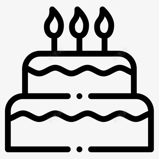 蛋糕自由时间14线性图标svg_新图网 https://ixintu.com 线性 自由时间14 蛋糕