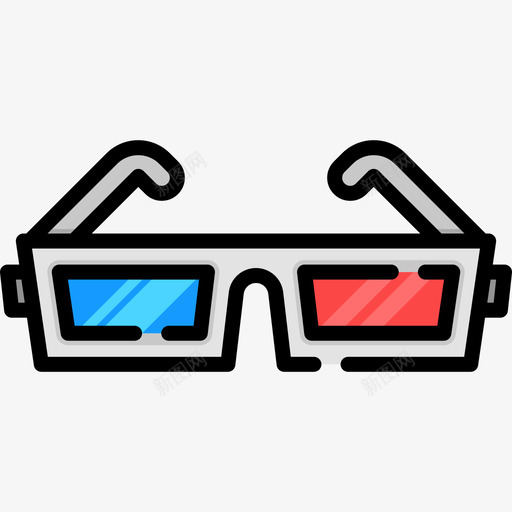 3d眼镜媒体技术13线性彩色图标svg_新图网 https://ixintu.com 3d眼镜 媒体技术13 线性彩色