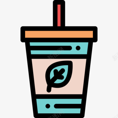 咖啡咖啡店39线性颜色图标图标