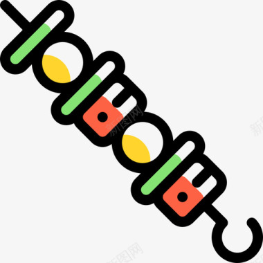 烤肉串烤肉26颜色省略图标图标
