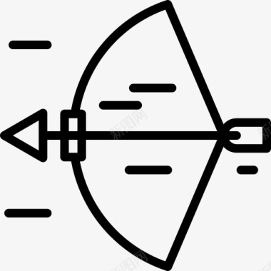 弓箭户外活动8直线型图标图标