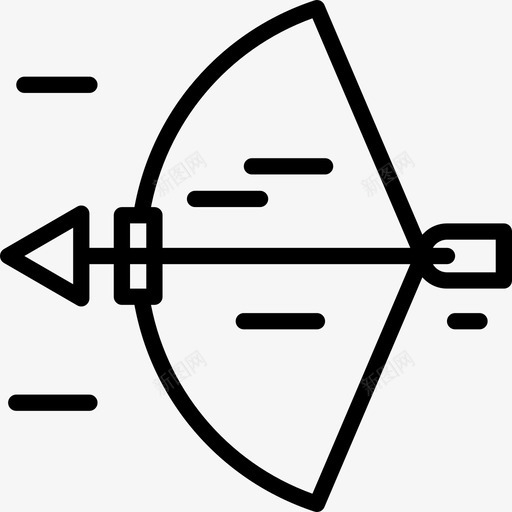 弓箭户外活动8直线型图标svg_新图网 https://ixintu.com 弓箭 户外活动8 直线型