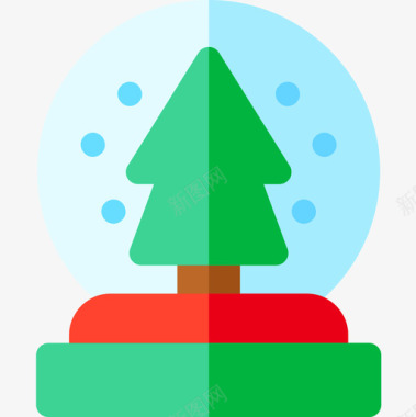 雪花地球仪圣诞130扁平图标图标