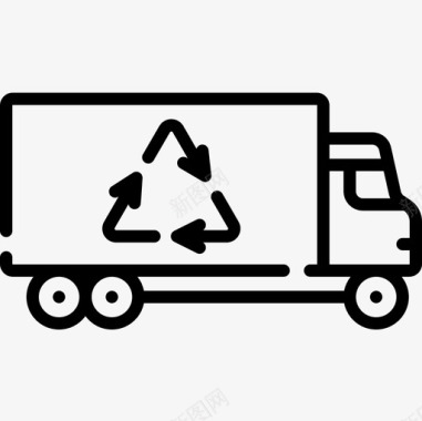 回收车可持续能源8线性图标图标