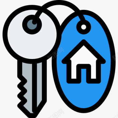 房屋钥匙房地产110线性颜色图标图标