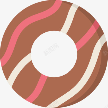 甜甜圈面包房50扁平图标图标
