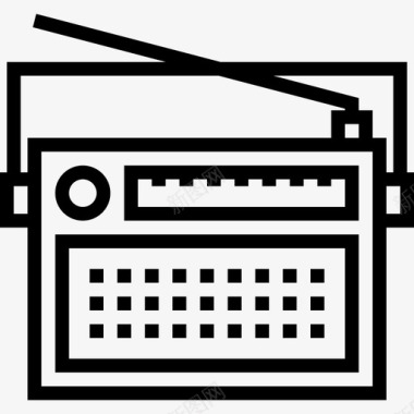 收音机家用设备3线性图标图标