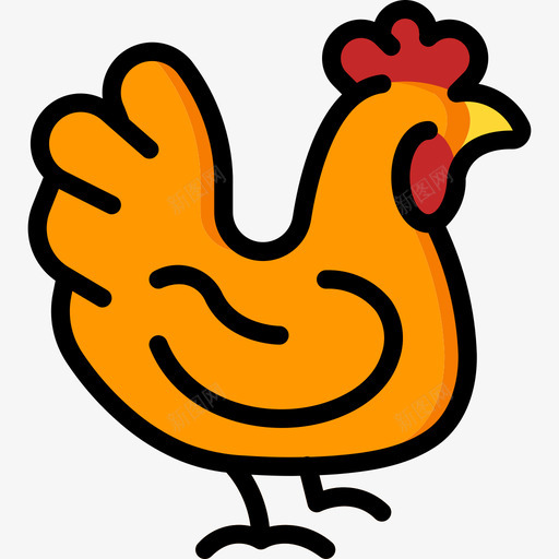 鸡肉养殖29原色图标svg_新图网 https://ixintu.com 养殖29 原色 鸡肉