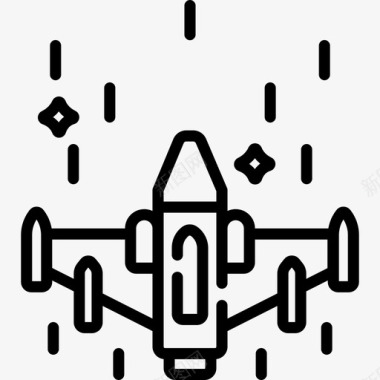 太空船游戏51线性图标图标