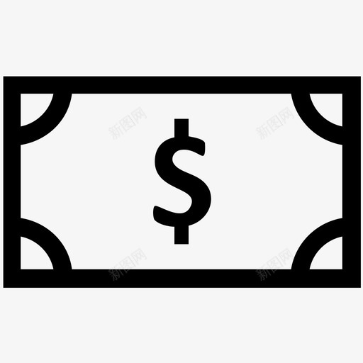 钱钞票货币图标svg_新图网 https://ixintu.com 美元 货币 购买 钞票 钱