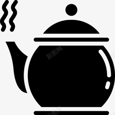 茶壶6号咖啡厅装满图标图标