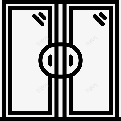 双开门家具和家居装饰直线型图标svg_新图网 https://ixintu.com 双开门 家具和家居装饰 直线型