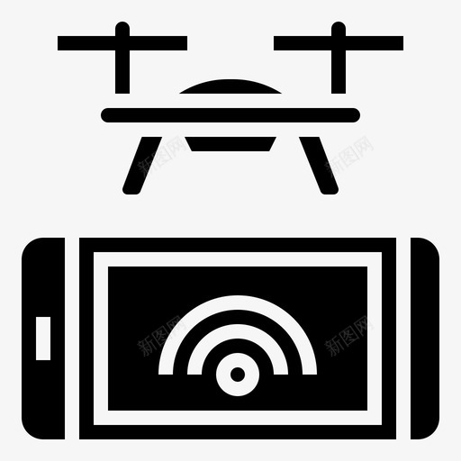 智能手机控制飞机无人机图标svg_新图网 https://ixintu.com 无人机 无人机元件glyph 智能手机控制 遥控 飞机