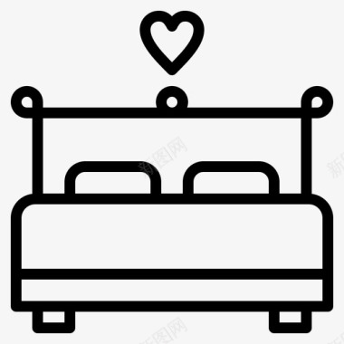 蜜月床爱情图标图标