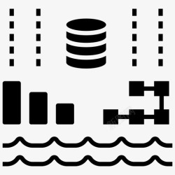 非结构化数据库数据湖大数据数据分析图标高清图片