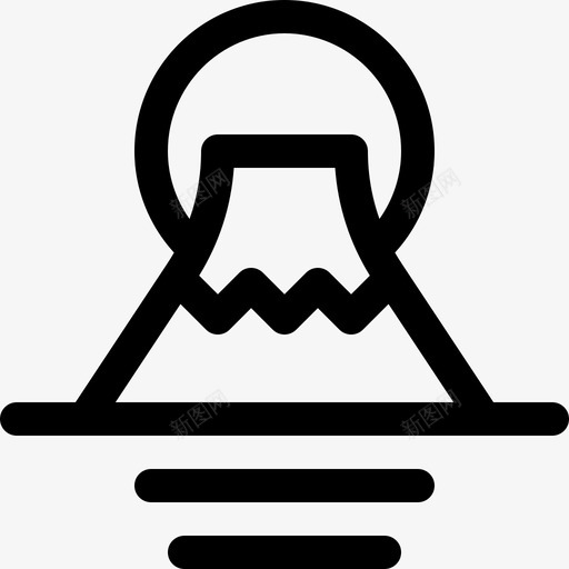 富士山忍者5直线型图标svg_新图网 https://ixintu.com 富士山 忍者5 直线型