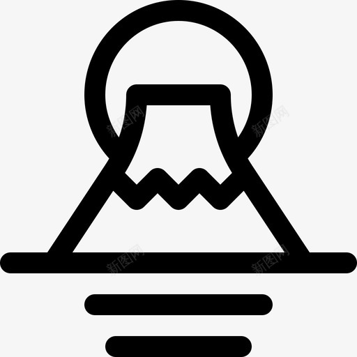 富士山忍者5直线型图标svg_新图网 https://ixintu.com 富士山 忍者5 直线型