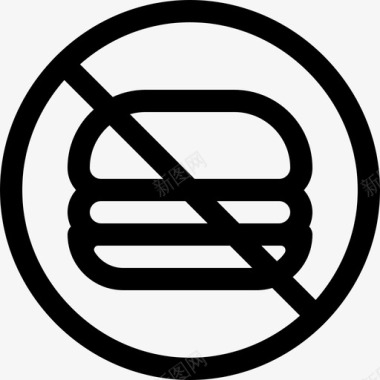 没有食物公共标志3直线图标图标