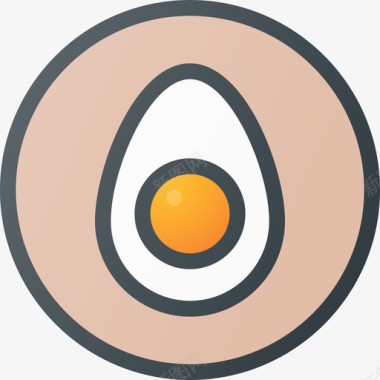 鸡蛋有机食品2原色图标图标