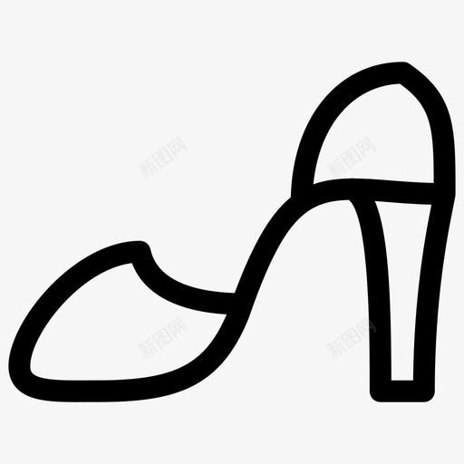 高跟鞋女装时装和服装轮廓图标svg_新图网 https://ixintu.com 女装 时装和服装轮廓 高跟鞋