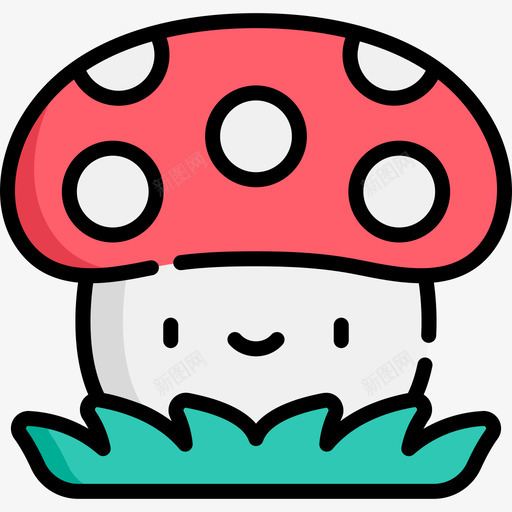 蘑菇园艺29线形颜色图标svg_新图网 https://ixintu.com 园艺29 线形颜色 蘑菇