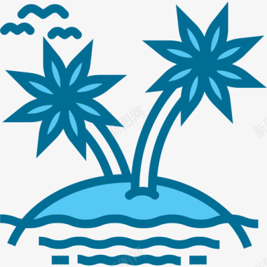 岛酒店和旅游4蓝色图标图标