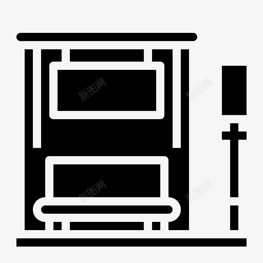 汽车站建筑交通图标svg_新图网 https://ixintu.com 交通 建筑 建筑黑色 汽车站