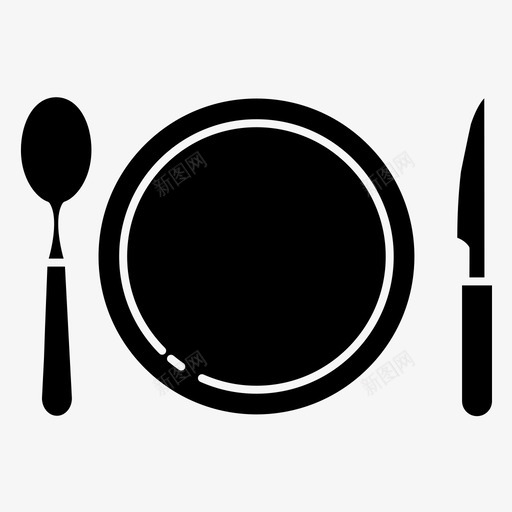 食物刀饭图标svg_新图网 https://ixintu.com 刀 勺子 盘子 食物 饭