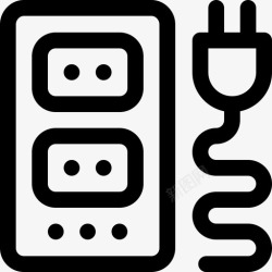 插座工具箱内嵌插座插座工具箱线性图标高清图片