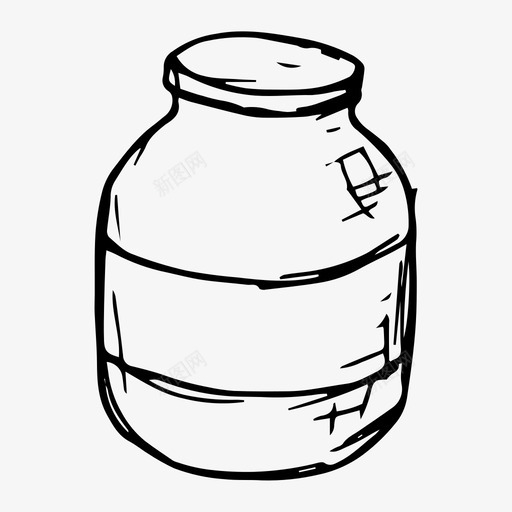 蛋白质银行健身图标svg_新图网 https://ixintu.com 健身 手绘 蛋白质 补充剂 运动 银行