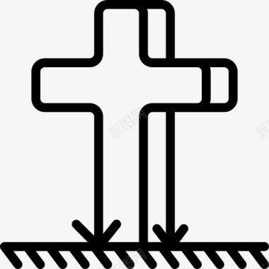 十字万圣节111直线形图标图标