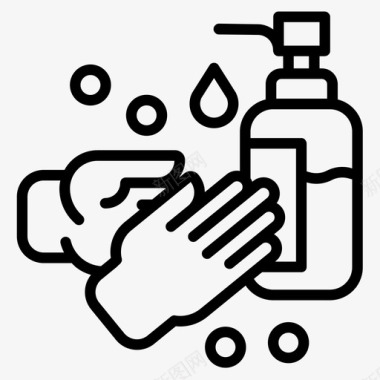 手洗卫生15线性图标图标