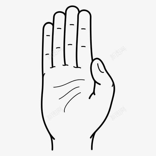 右手手指手势图标svg_新图网 https://ixintu.com 停止 双手左手 右手 右手和双手合十 手势 手指 手掌 祈祷的手