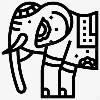 印度象非洲动物图标图标