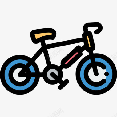 自行车交通工具85线颜色图标图标