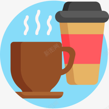 咖啡积极生活方式7平淡图标图标