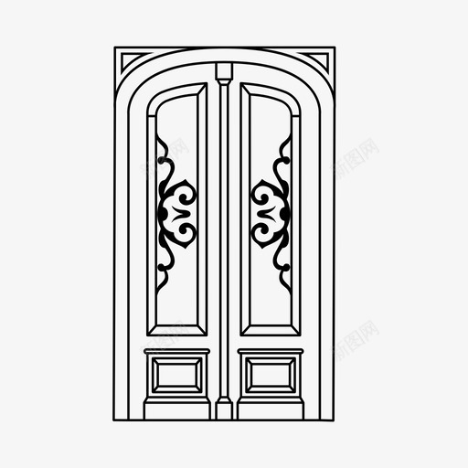 复古门装饰入口图标svg_新图网 https://ixintu.com 入口 出口 复古门 装饰 跨过门