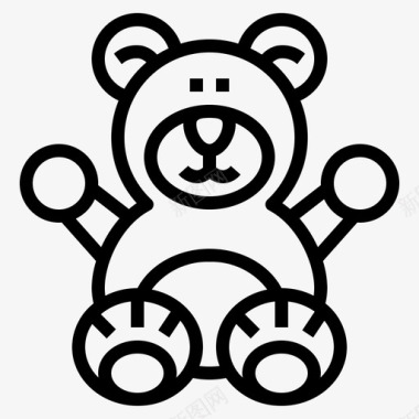 泰迪熊动物毛绒图标图标