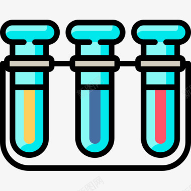 试管化学25线性颜色图标图标
