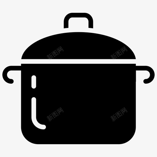 烹饪锅砂锅厨房用具图标svg_新图网 https://ixintu.com 厨房用具 器具 烹饪锅 砂锅 食物v1字形图标