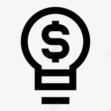金融科技创新灯泡美元图标图标