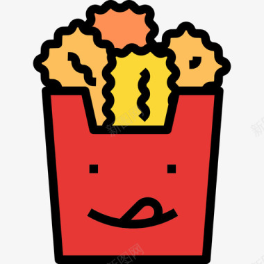 薯条食品和饮料2原色图标图标
