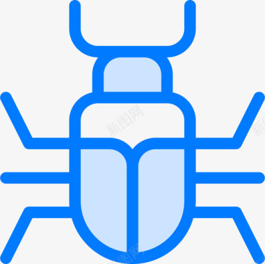 昆虫昆虫6蓝色图标图标
