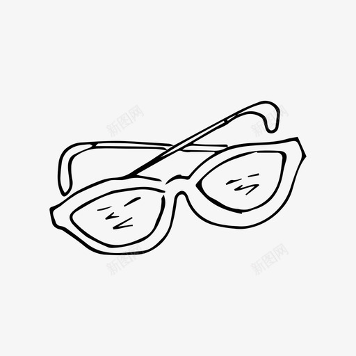 手绘眼镜夏季阳光图标svg_新图网 https://ixintu.com 假期 夏季 太阳镜 手绘眼镜 阳光