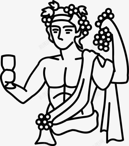 狄俄尼索斯饮酒上帝图标svg_新图网 https://ixintu.com 上帝 古代神的轮廓 托加 狂欢 狄俄尼索斯 葡萄酒 饮酒