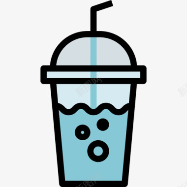 饮料食品和饮料2线性颜色图标图标