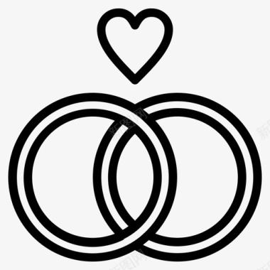 结婚戒指爱情结婚礼服图标图标