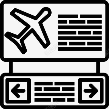 登机机场50直线图标图标